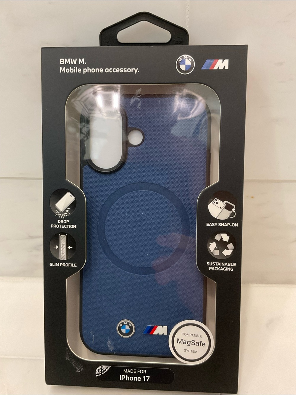NIB BMW “M” Apple iPhone 17 Polycarbonate Phone Case - MATTE TEXTURED BLUE
